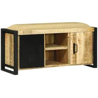 VidaXL Bankschrank 100x35x50 cm Massivholz Grobes Mangoholz