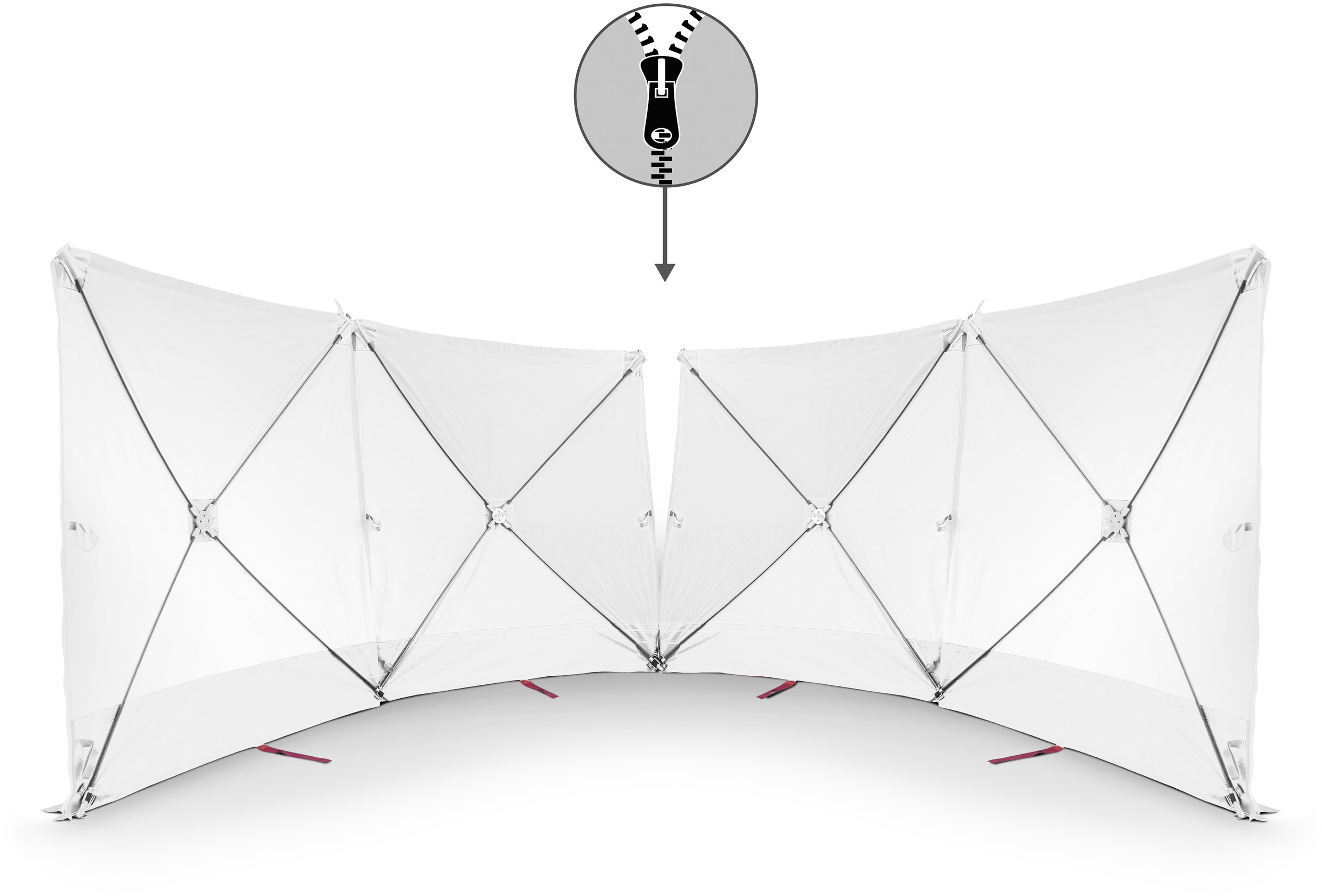 Trotec Écran VarioScreen 4 x 180x180 blanc à glissière