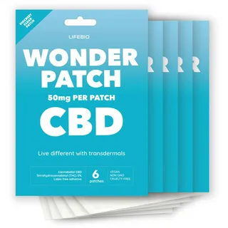 Lifebio 50 mg CBD WONDER PATCH Pflaster, Wählen Sie CBD-Pflaster für Entspannung, Stress, Angst, Schmerzen, Muskelregeneration und Schlaf - 30 CBD-Pflaster