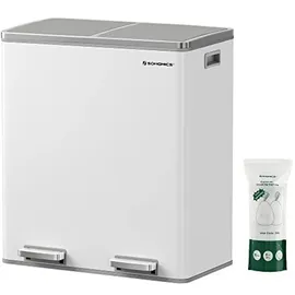 Songmics Mülltrennsystem 2 x 30 l Weiß