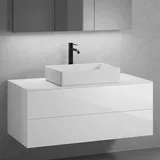 neoro n50 Unterschrank B: 120 cm mit 2 Auszügen, Waschtisch B: 58 cm weiß matt, B: 120.5 BN0065WM+BN0424WH+BN0404WH