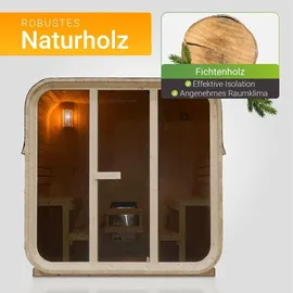 Artsauna Fasssauna Fjora 9 kW Ofen Glasfront