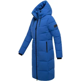 Navahoo Damen Wintermantel warmer Steppmantel mit 2-Wege Reißverschluss, wasserdichten Reißverschlüssen und verstellbarer Kapuze Schokokuss XIV Galaxy Blue Gr. 5XL - 5XL