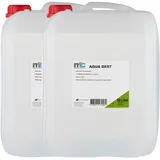 Medicalcorner24 Aqua Dest Destilliertes Wasser - 2x 10 Liter Kanister, 20 Liter mikrofiltrietes Wasser