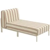 Oviala Gestreifte Chaiselongue modulare Gartenmöbel beige