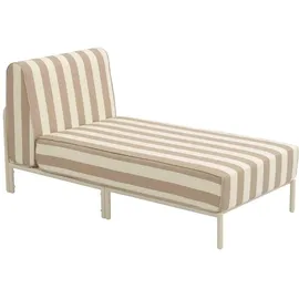 Oviala Gestreifte Chaiselongue modulare Gartenmöbel beige