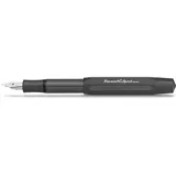 KAWECO AC SPORT Füllhalter Black I Premium Füllfederhalter aus Aluminium und Carbon für Tintenpatronen mit hochwertiger Stahlfeder I Füller 13 cm in Schwarz I Federbreite: M (Medium)