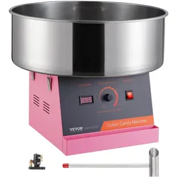 VEVOR Elektrische Zuckerwattemaschine, 1 kW Zuckerwattegeräte, Kommerzielle Zuckerwattemaschine mit Edelstahlschüssel & Zuckerlöffel, Perfekt für Kindergeburtstage zu Hause, Familienfeiern (Rosa)