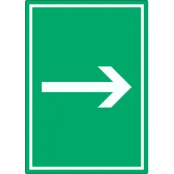 HB-Druck Richtungspfeil rechts Aufkleber hochkant weiss grün Pfeil A4 (210x297mm)