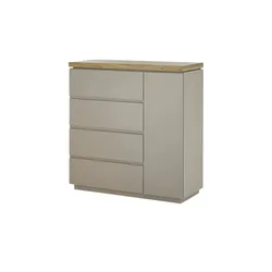 Sideboard  Brohl , grau , Maße (cm): B: 100 H: 104 T: 40