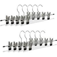 Relaxdays 90 x Hosenbügel Metall, Schwarz,Silber