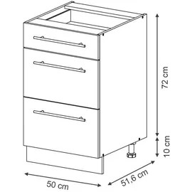 Vicco Schubladenschrank Fame-Line 50 x 82 x 60 cm Dunkelblau