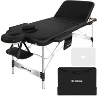Tectake tectake® 3 Zonen Massageliege Ko Tao, Tragetasche, Aluminiumgestellschwarz