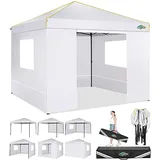 COBIZI Pavillon 3x3 Wasserdicht Stabil Faltpavillon 3x3 Profi mit 4 Seitenteilen Gartenpavillon Gartenlauben Faltbar UV-Schutz 50+ Partyzelt für Strand Hochzeit Camping, Grau