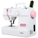 Medion Nähmaschine SM70 (70 Watt, 12 verschiedene Stichmuster, LED Nählicht, einstellbare Stichlänge, Rückwärtstaste, Fadenschneider, MD11179) rosa