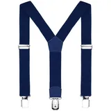 DonDon Hosenträger DonDon Kinder Jungen Hosenträger 2 cm schmal 1 - 5 Jahre (1-St) für Kinder, Y-Form, verstellbar mit Clipverschluß, elastisch blau