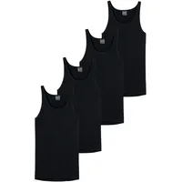 SCHIESSER Herren Unterhemd 4er Pack - Sport-Jacke, Original Feinripp Schwarz XL
