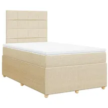 vidaXL Boxspringbett mit Matratze Creme 120x200 cm Stoff