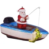 Krebs Glas Lauscha Weihnachtsornament Fischer-Santa, 1-tlg. 9cm