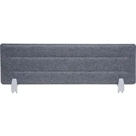 Mendler Tischtrennwand HWC-G76, Büro-Sichtschutz Schreibtisch Pinnwand, Schallschutz Stoff/Textil mit Prägung ~ 100x30cm grau