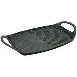 Cheffinger Grillplatte 47cm Aluguss Induktion Bratplatte BBQ Grill braten Plancha
