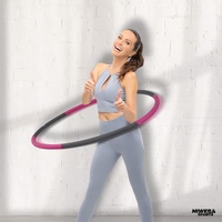 MIWEBA Sports Hula Hoop Reifen 0.8 kg | 90 cm Durchmesser - 6-teilig - Gewichtsabnahme & Massage - Schaumstoff - Hula-Hoop-Reifen - Hula Hoop für Erwachsene & Kinder (Rosa/Grau)