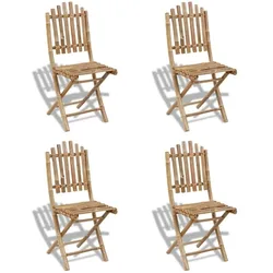 vidaXL Gartenstühle Bambus 4 Stk.
