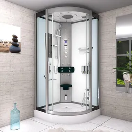 AcquaVapore D46-00T1 Komplettdusche mit Schiebetür 80 x 80 cm Weiß Sicherheitsglas D46-00T1-EC