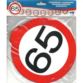 Folat Girlande 65. Geburtstag 12 m Verkehrsschild