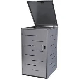 Mendler Mülltonnenverkleidung E83 für 1 Tonnen 108 x 61 x 76 cm silber