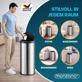monzana Mülleimer 50 l Silber