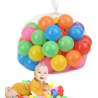 Pit Balls Weiche -Spielbälle Kleine bunte Spielbälle Multi leuchtende Farben Pit Balls Keine scharfen Kanten Spielbälle Spielbälle Multipack Baby zugelassener Spielball für Indoor Outdoor Pool