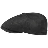 Stetson Herren Leder Hatteras Zeitungsjunge-Mütze Schwarz 63cm - XXL