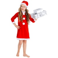dressforfun Engel-Kostüm Mädchenkostüm Weihnachtswichtel rot 128 (8-10 Jahre) - 128 (8-10 Jahre)
