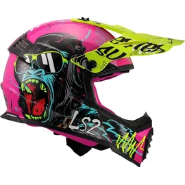 LS2 MX437 Fast Evo II Mini Gorilla Pink/Türkis/Gelb M