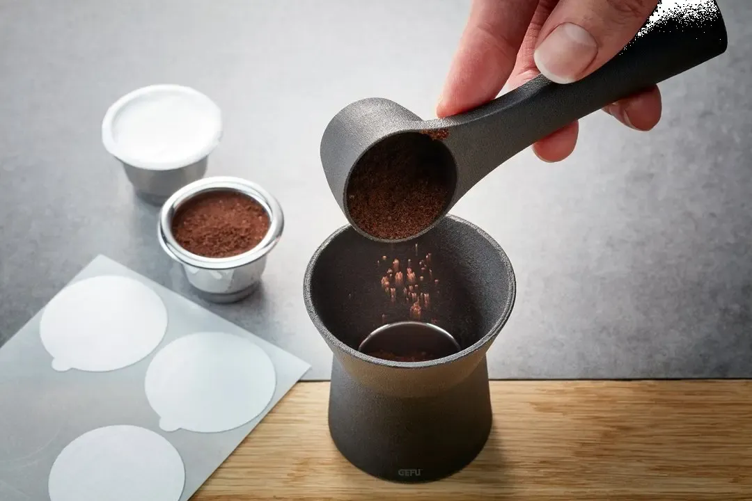 GEFU Kaffeekapseln-Set CONSCIO schwarz/silber