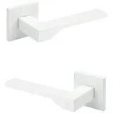 HEXIM Designer Türgarnitur, Zimmer Türgriff wc / Bad Aluminium matt in 4 Farben - Ricardo Borelli Serie: weiß matt, Türgriffe Q02