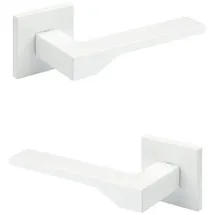 HEXIM Designer Türgarnitur, Zimmer Türgriff wc / Bad Aluminium matt in 4 Farben - Ricardo Borelli Serie: weiß matt, Türgriffe Q02