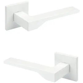 HEXIM Designer Türgarnitur, Zimmer Türgriff wc / Bad Aluminium matt in 4 Farben - Ricardo Borelli Serie: weiß matt, Türgriffe Q02