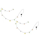 meineWunschleuchte 2er Set bunte LED Solar Lichterketten Outdoor, Solarleuchten Außen Garten, 3,6 M