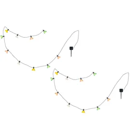 meineWunschleuchte 2er Set bunte LED Solar Lichterketten Outdoor, Solarleuchten Außen Garten, 3,6 M