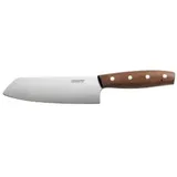 Fiskars Santoku-Messer, Gesamtlänge: 28 cm, Qualitätsstahl/Holz, Braun, Norr, 1016474