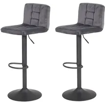 Hela Barhocker Amanda Samtvelour grau 2er Set