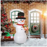 Outsunny Aufblasbar Weihnachtsdeko Schneemann mit LED-Beleuchtung Gartendeko