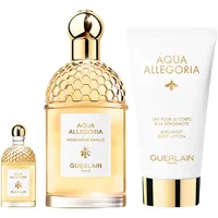 Guerlain Aqua Allegoria Mandarine Basilic Set = EdT Nat. Spray 125 ml + Body Lotion 75 ml + Miniatur 7,5 ml - 3 Artikel im Set