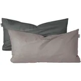 SCHIESSER Kissenhüllenset Doubleface - - - 40 x 80 cm - Grau-Schwarz