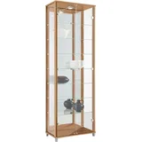 fif möbel Vitrine OPTIMA Standvitrine/Glasvitrine 2x Glastür,perfekt für Sammler,Sammlervitrine braun