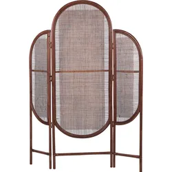 Raumteiler 3-teilig Rattan braun 134 x 180 cm VIGEVANO