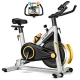 2025 NEU Heimtrainer Fahrrad mit App, CHAOKE Profi Ultra-Leiser Ergometer Heimtrainer mit Magnetwiderstand, Superweichem und Atmungsaktivem Sitz, Indoor-Hometrainer mit Y-Stabil-Basis, Bis 160KG