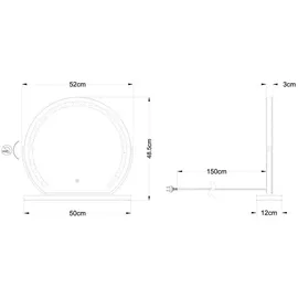 GLOBO Spiegelleuchte LED dimmbar Schwarz 52 cm